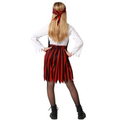 Disfraz Pirata Rojo y Negro para Niña