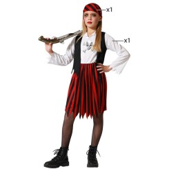 Disfraz Pirata Rojo y Negro para Niña
