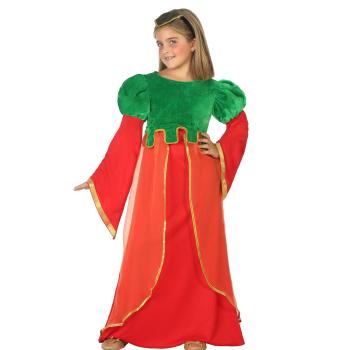 Disfraz dama medieval niÑa infantil verde rojo