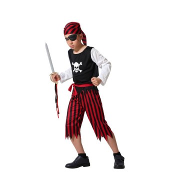 Disfraz Pirata Rojo y Negro niño