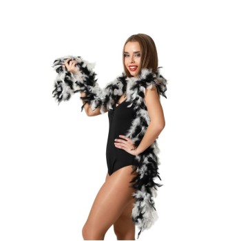 Boa de plumas blanco y negro 45 g
