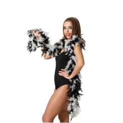 Boa de plumas blanco y negro 45 g