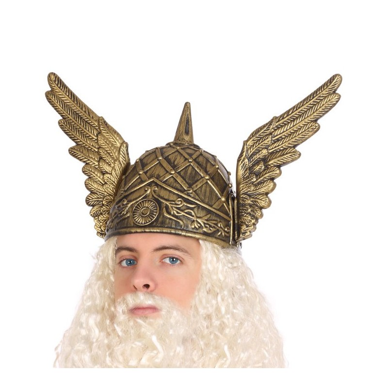 Casco Romano con Alas dorado para adulto