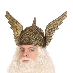 Casco Romano con Alas dorado para adulto