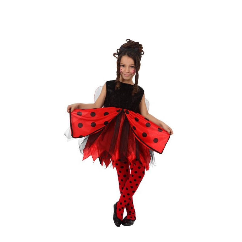 Disfraz de Mariquita Rojo Negro para Niña