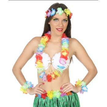 Set Hawaiano  Multicolor Verano 4 Unidades