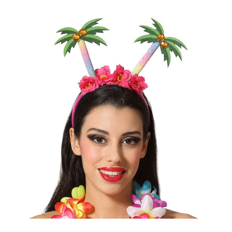 Diadema Hawaiana Palmeras Flores