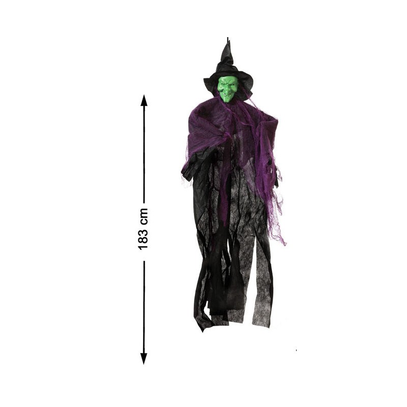 Bruja Colgante con Capa Negra 183 cm
