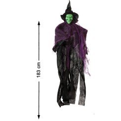 Bruja Colgante con Capa Negra 183 cm