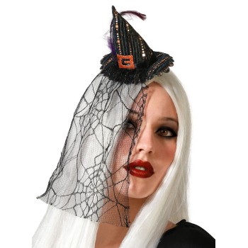 Diadema Bruja Sombrero Negro de Mujer