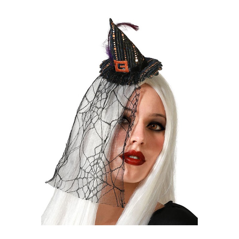 Diadema Bruja Sombrero Negro de Mujer
