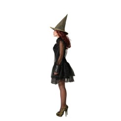 Disfraz Bruja Vestido Negro con Sombrero para Mujer