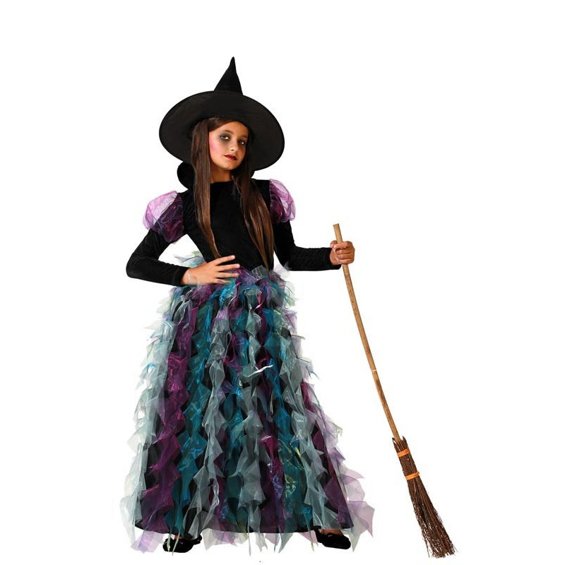 Disfraz de Bruja Vestido Verde con Sombrero para Niña