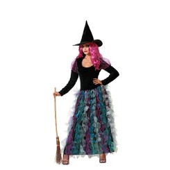 Disfraz Bruja Vestido Verde con Sombrero para Mujer