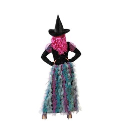 Disfraz Bruja Vestido Verde con Sombrero para Mujer