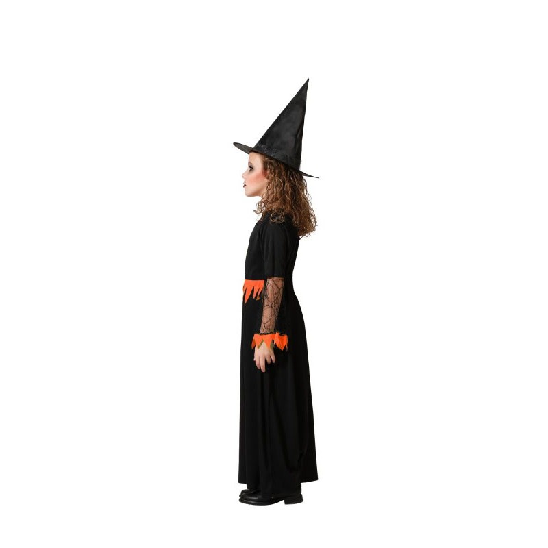 Disfraz de Bruja Naranja Largo para Niña