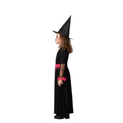 Disfraz de Bruja Rosa largo para Niña