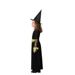 Disfraz de Bruja Verde largo para Niña