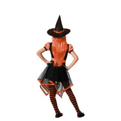 Disfraz de Bruja Naranja Picos para Niña