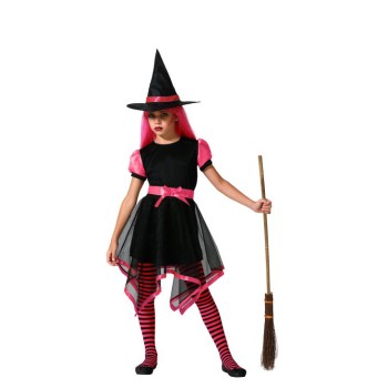 Disfraz de Bruja Rosa Picos para Niña