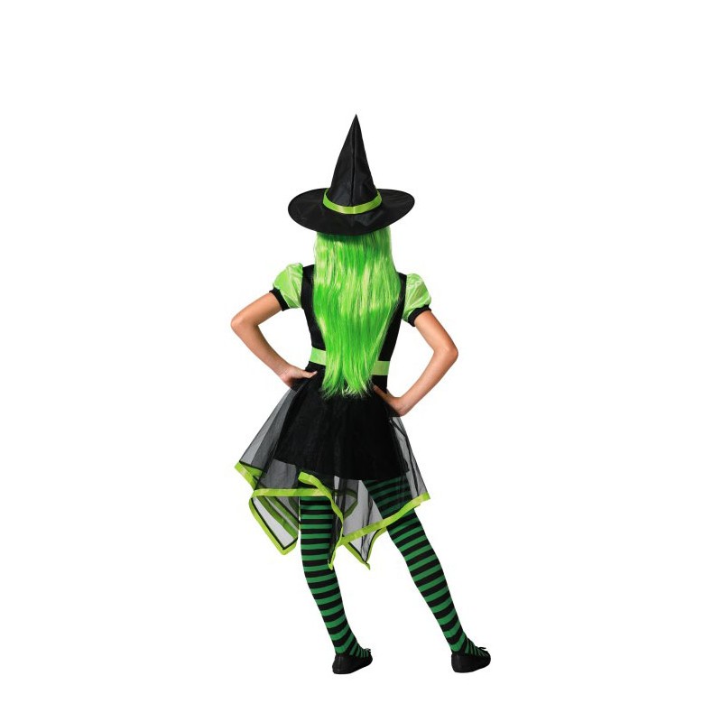 Disfraz de Bruja Verde Picos para Niña