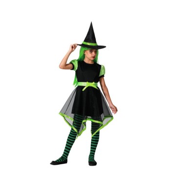 Disfraz de Bruja Verde Picos para Niña