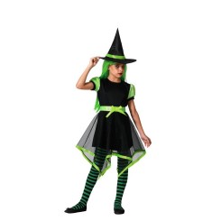 Disfraz de Bruja Verde Picos para Niña