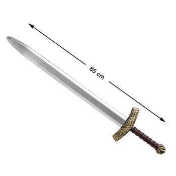 Espada medieval curva de 85cm plateada y dorada