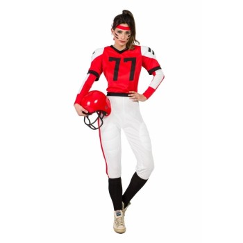 Disfraz de Jugadora de Rugby rojo para Mujer-OFERTA