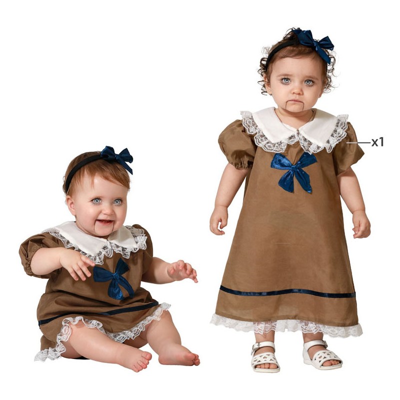 Disfraz de Muñeca Vestido Marrón para Bebé