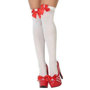 Medias blancas con lazo rojo Mujer
