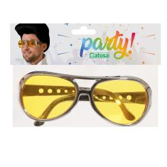 Gafas plÁstico redondas amarillas translÚcidas para look vintage