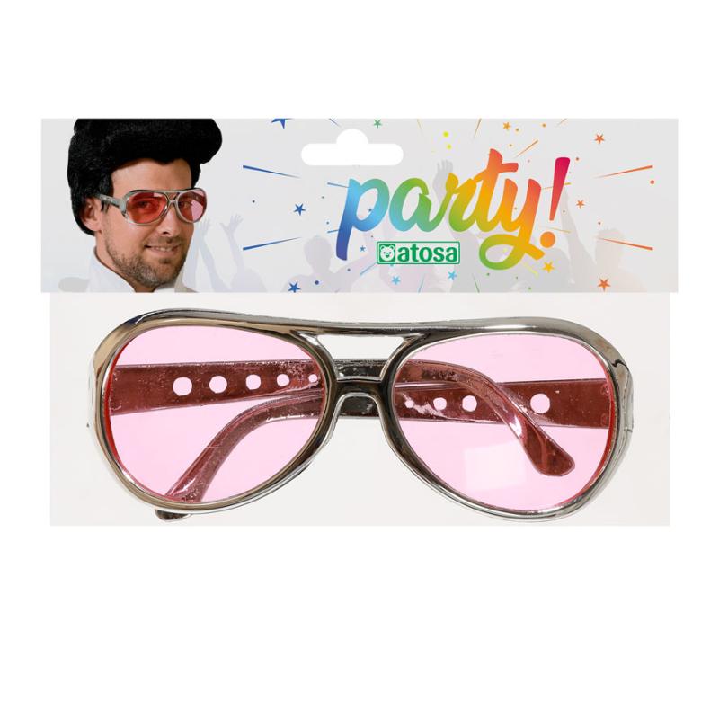 Gafas estilo retro rosa con lentes tintadas rojas