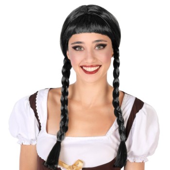 Peluca con Trenzas Morena