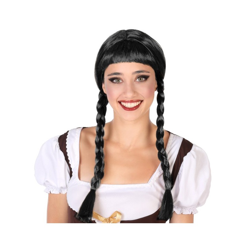 Peluca con Trenzas Morena