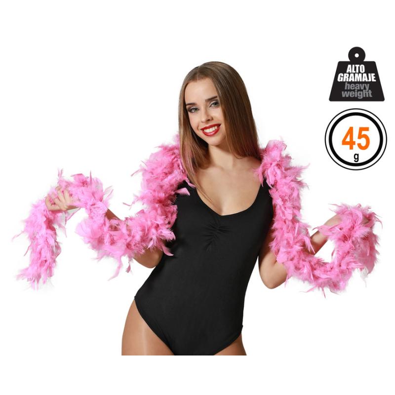 Boa de plumas rosa 45 g