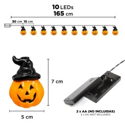 Guirnalda Calabazas con Sombrero Luz Led