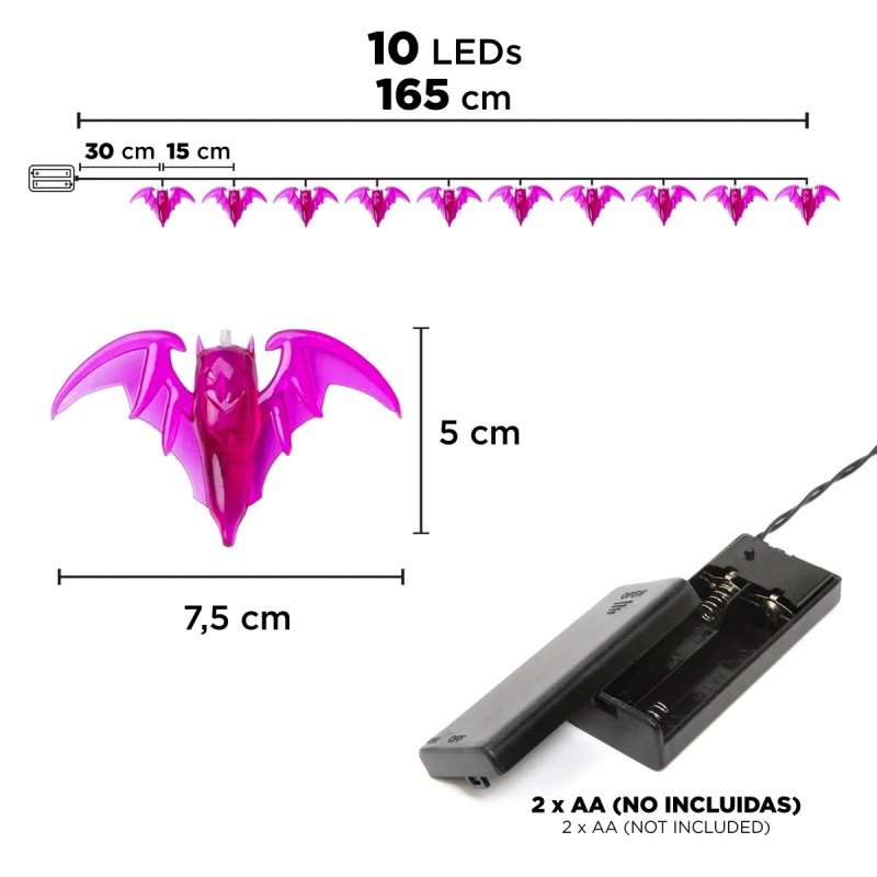 Guirnalda de Murciélagos Luz Led