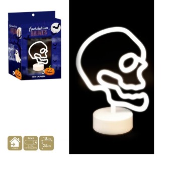 Luz neón de Calavera con Soporte 25x18x10 cm