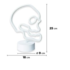 Luz neón de Calavera con Soporte 25x18x10 cm
