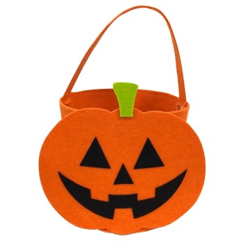 Cubo Calabaza naranja de Fieltro 21x19x22 cm
