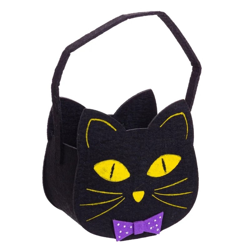 Bolsa para dulces Gato de Fieltro de 14x8,50x15 cm
