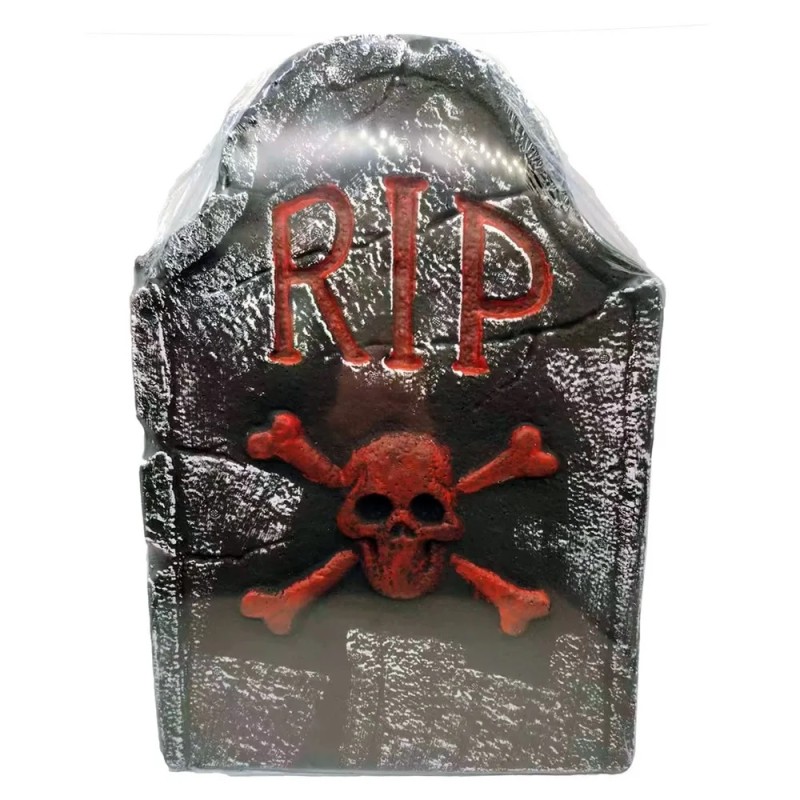 Lápida Calavera de Foam RIP de 37x2,50x55 cm