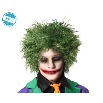 Peluca de payaso verde con rizos voluminosos 130g