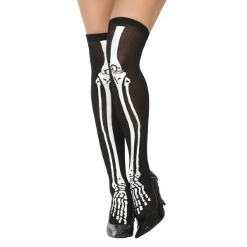Medias  Esqueleto Blanco Negro Halloween