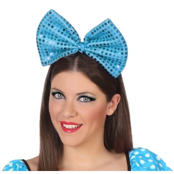 Diadema Lazo Azul lentejuelas