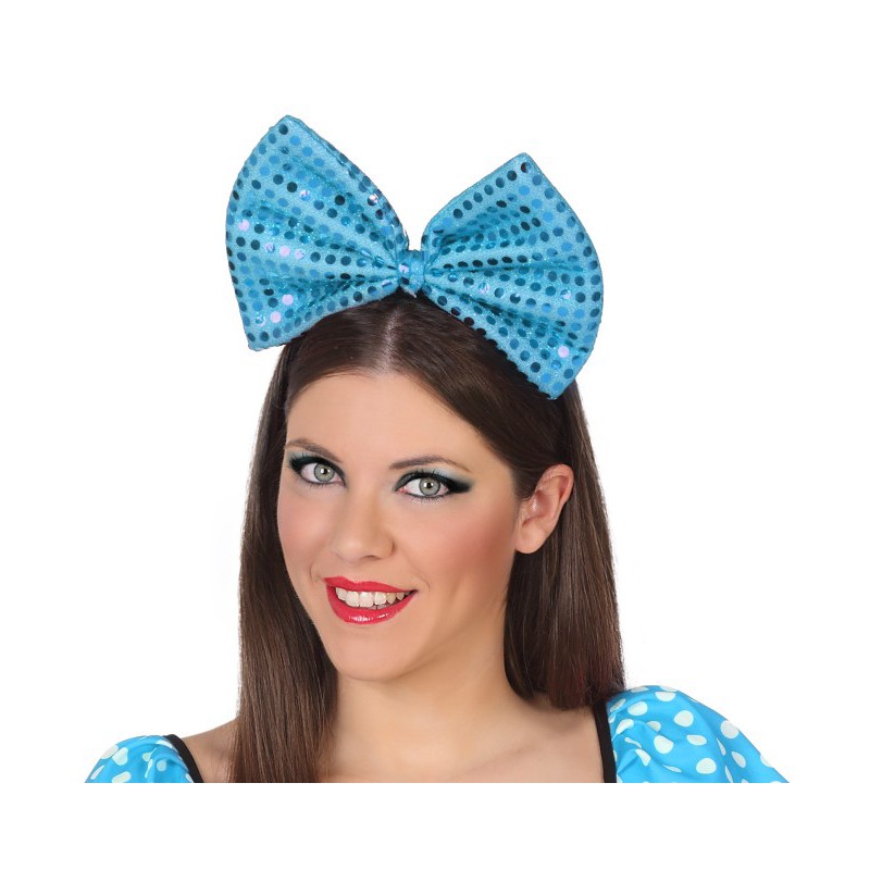 Diadema Lazo Azul lentejuelas