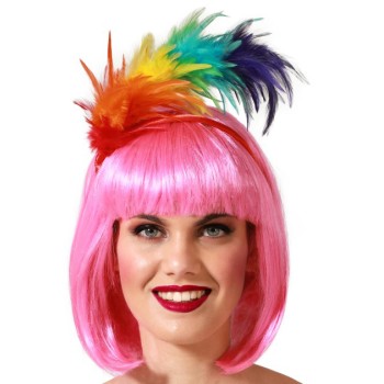 Diadema de Plumas Arcoíris