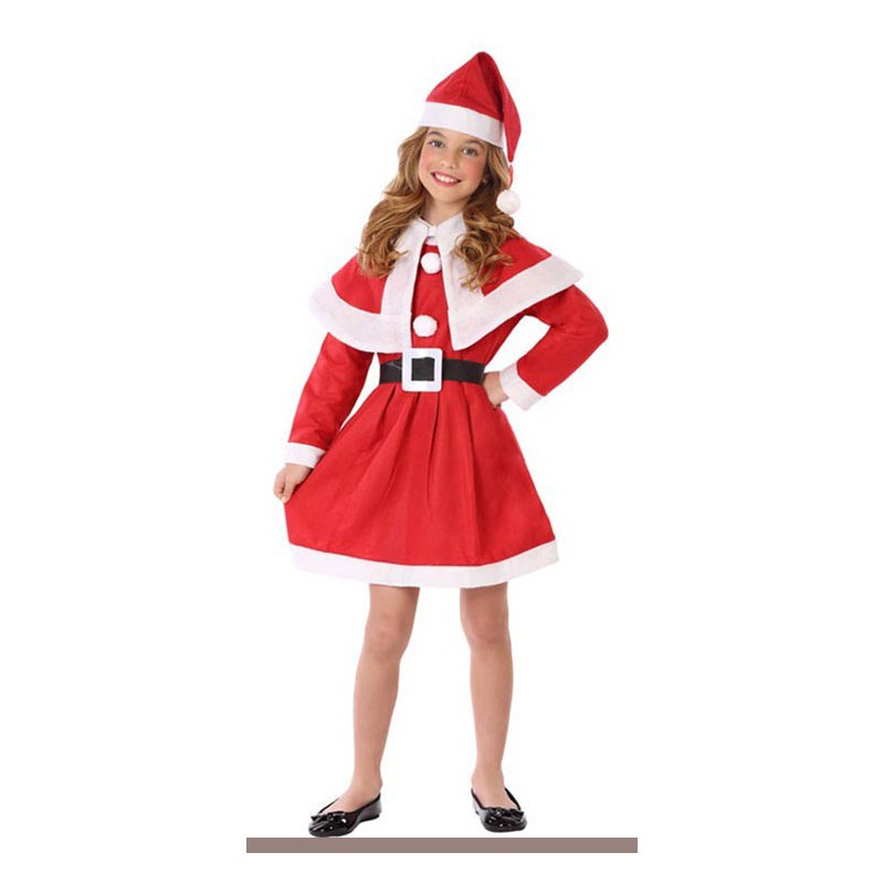 Disfraz de Mamá Noel con Capelina niña