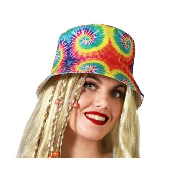 Sombrero hippie multicolor estilo aÑos 70 con diseÑo tie dye